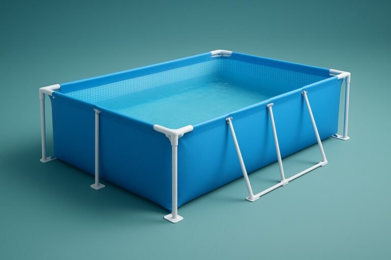 Piscina desmontable tubular de estructura rectangular