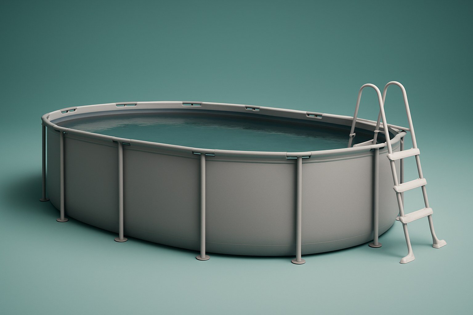 Piscina desmontable ovalada mediana con escalera